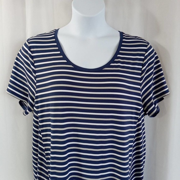 cuddl duds Lounge Dress Women's Size 2X Striped - Picture 3 of 12